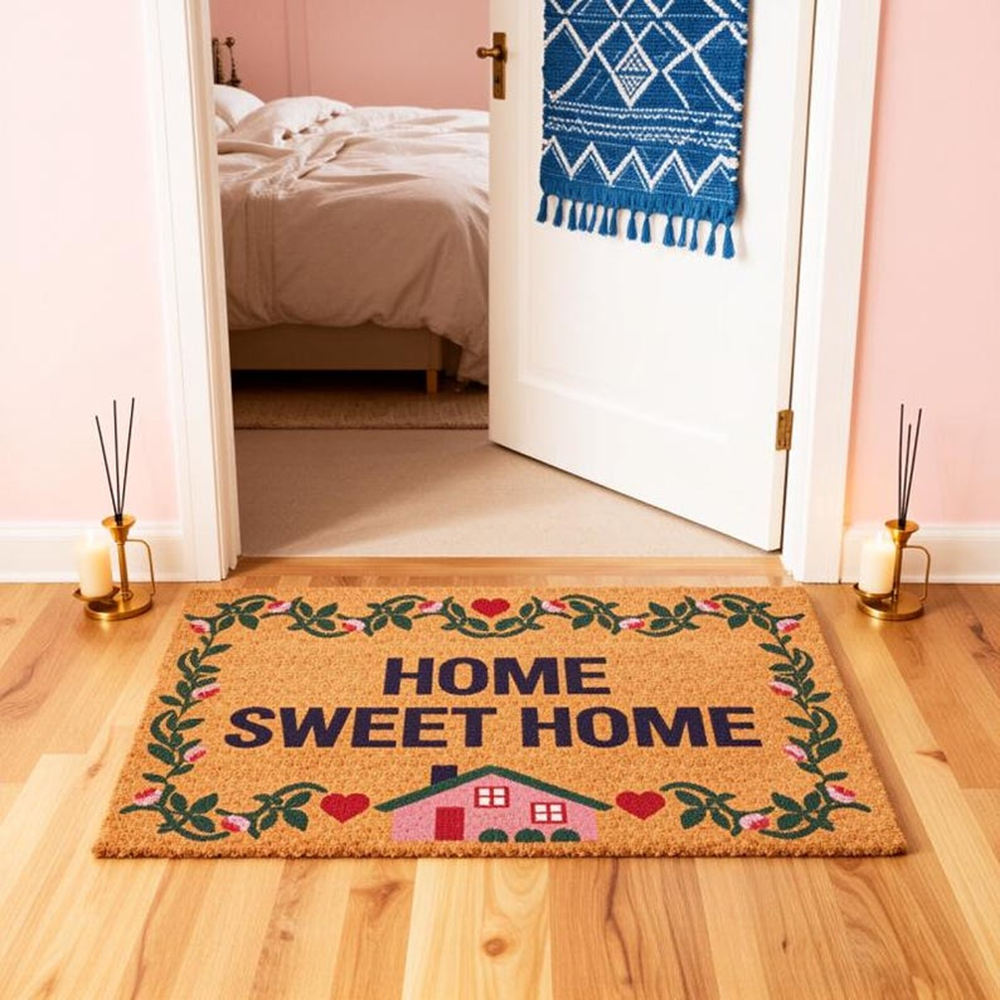 Home Textiles Company - Customized Coir Doormat Home Sweet Text