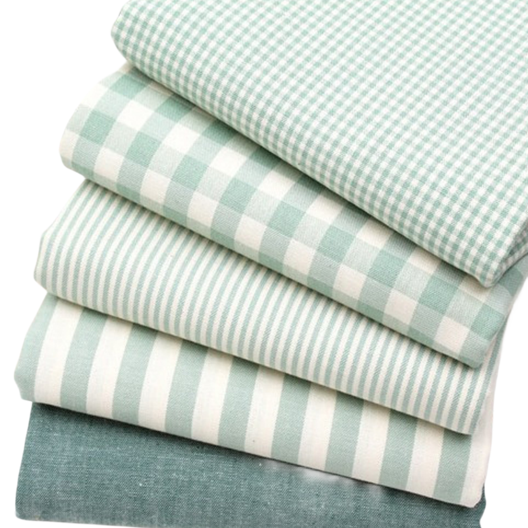 Linum Home Textiles - Plaid Linen Cotton Fabric Cloth DIY