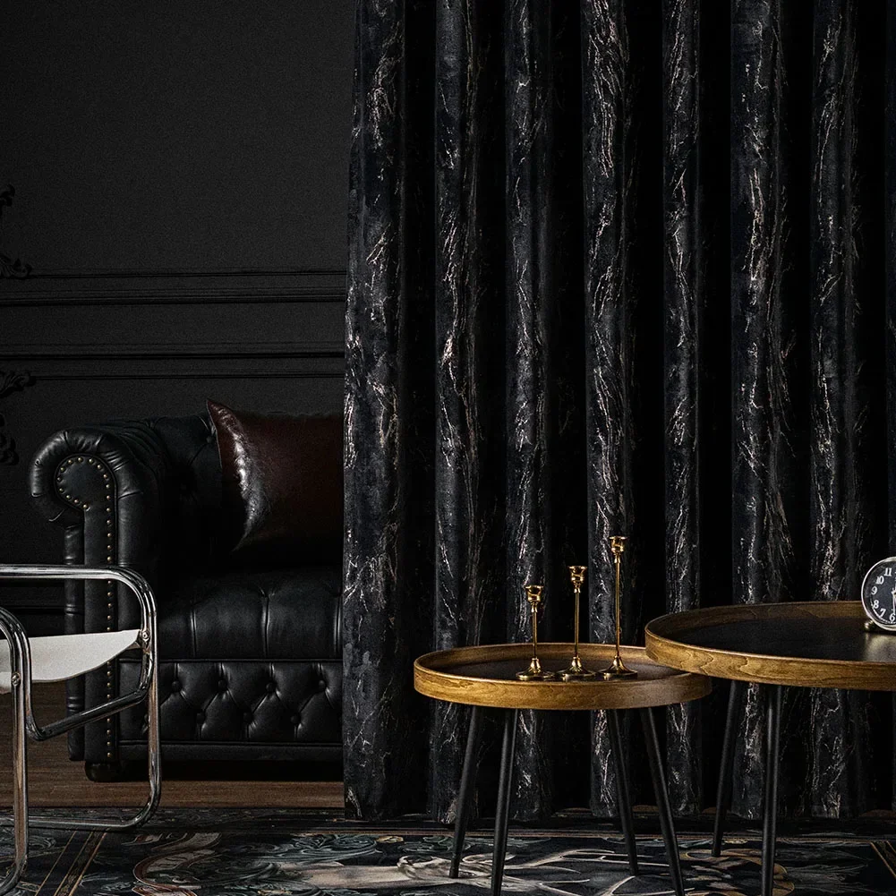 Home Textiles Luxury Curtains - Hot Stamping Velvet Luxury Curtain for