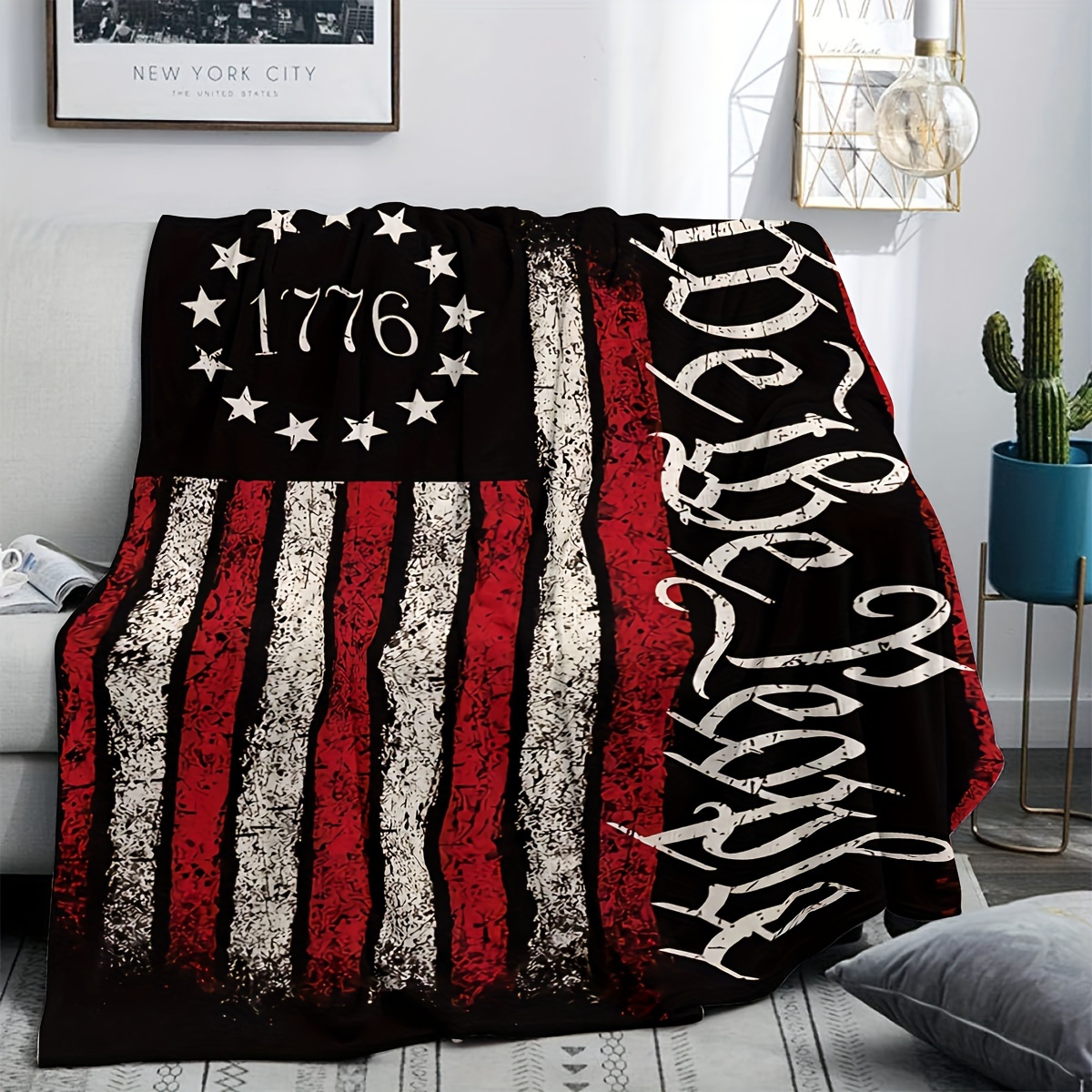 Vintage 1776 We The People Pri - Throw Blanket Chunky Knit review and price