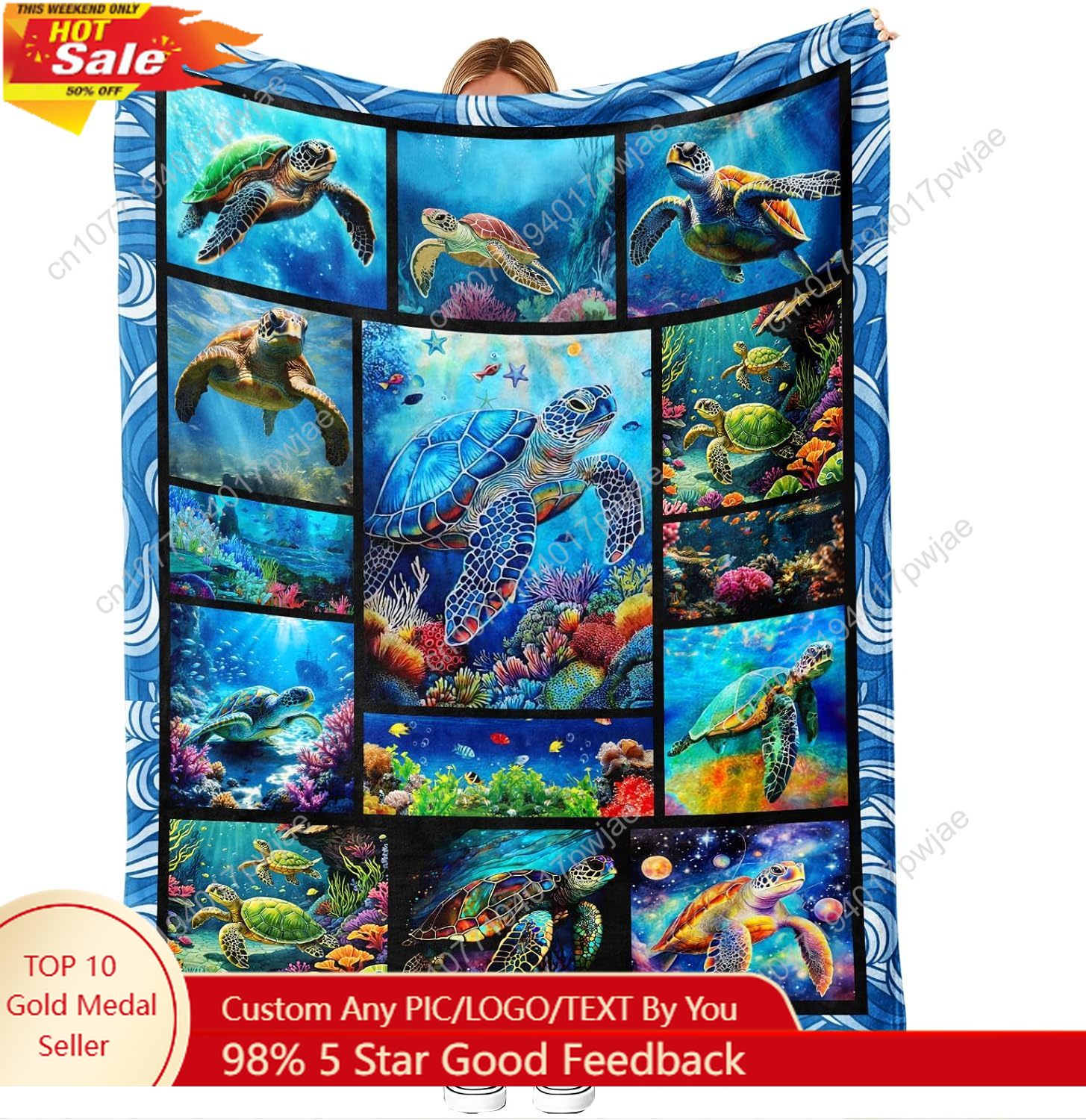 Sea Turtle Flannel Throw Blank - Home Textiles & Decorations review and price