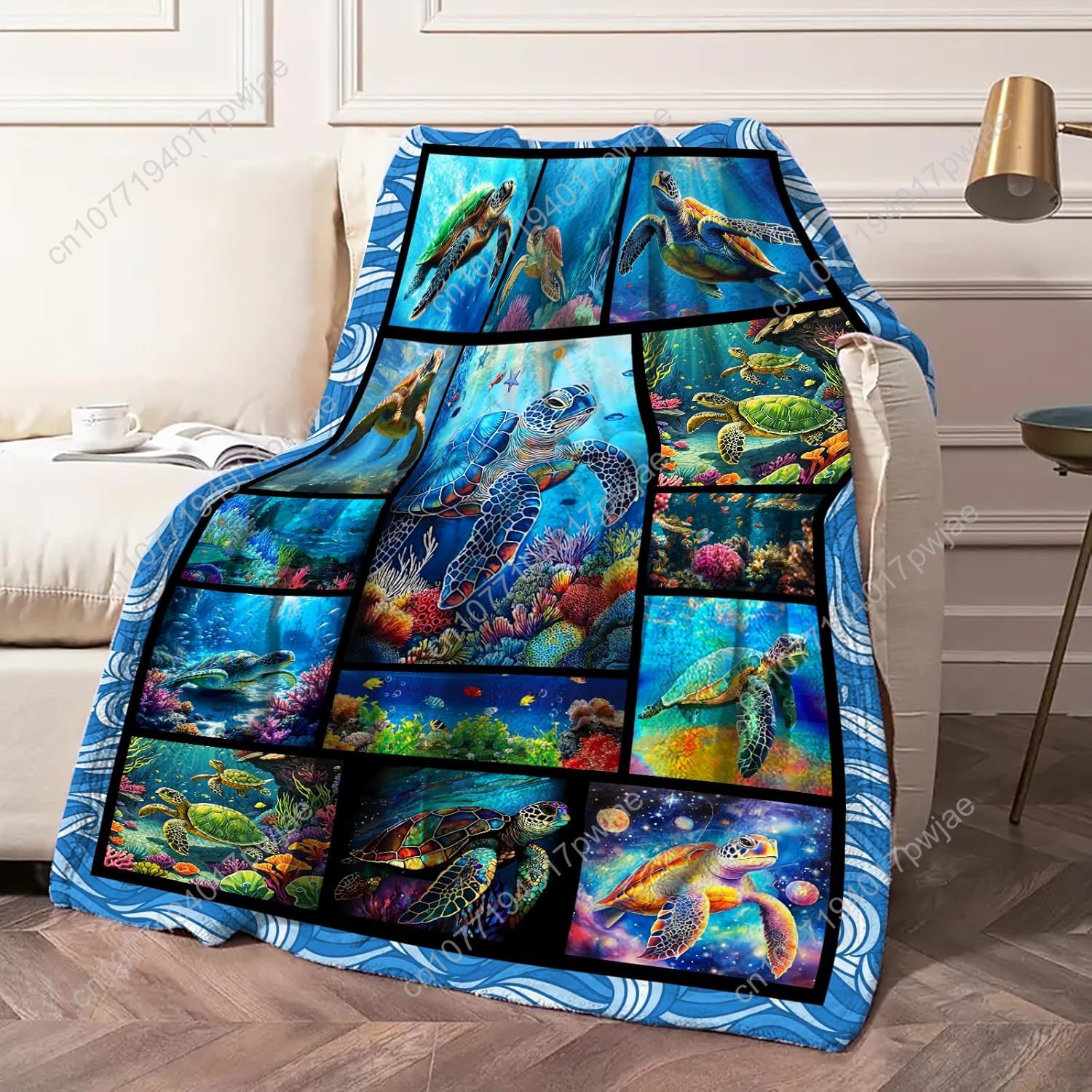 Sea Turtle Flannel Throw Blank - Home Textiles & Decorations review and price