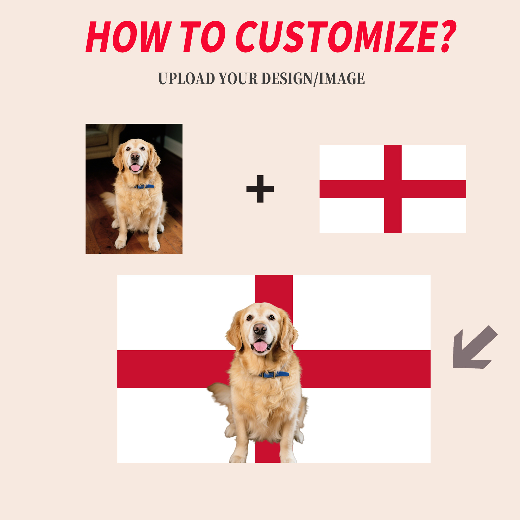 1pc 2D FLAT Personalize Englan - Home Textiles & Decorations review and price