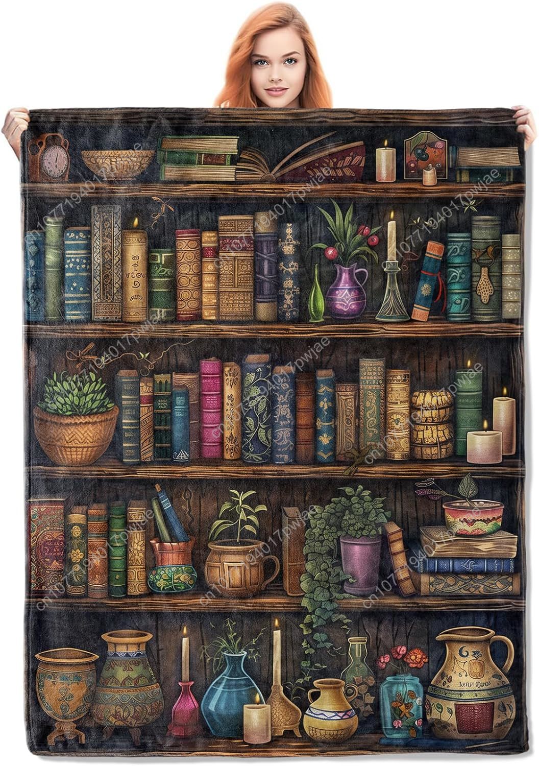 Vintage Bookshelf Blanket Read - Home Textiles & Decorations review and price