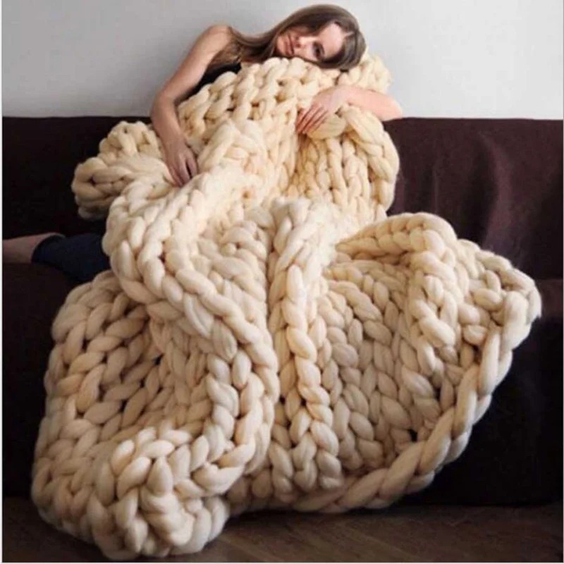 Fashion Chunky Wool Blanket Th - Throw Blanket Chunky Knit review and price