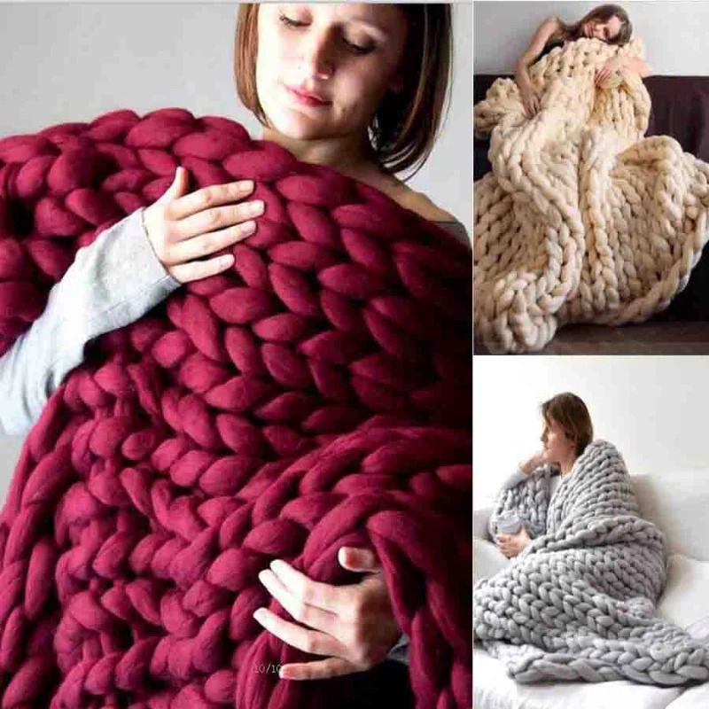 Fashion Chunky Wool Blanket Th - Throw Blanket Chunky Knit review and price