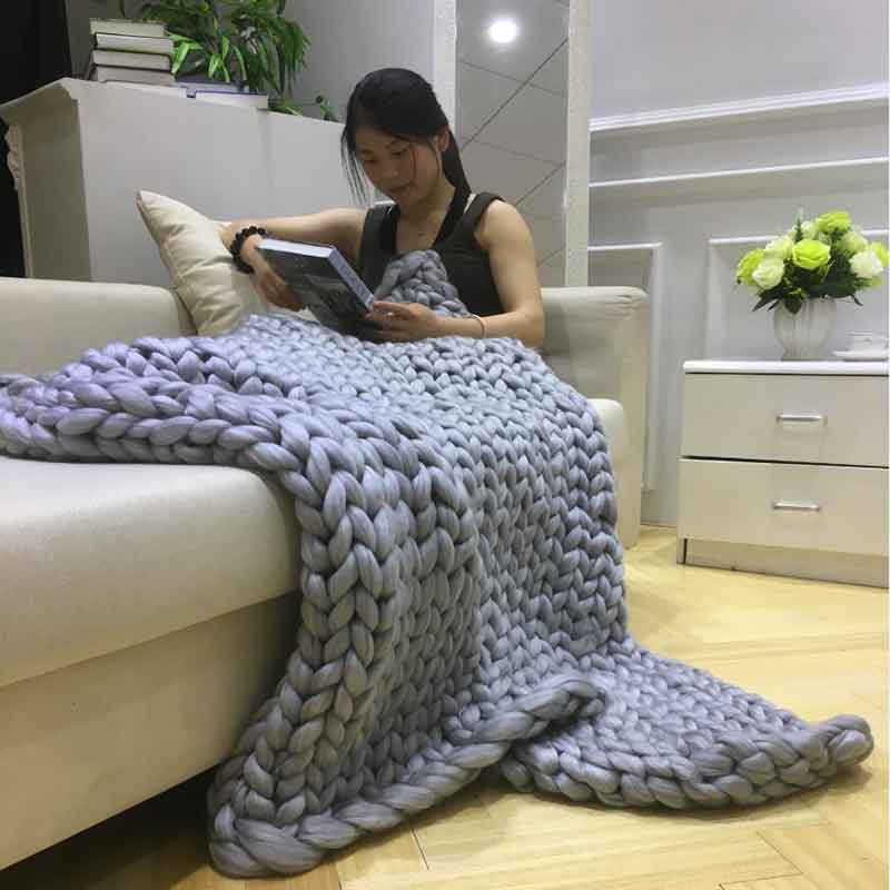 Fashion Hand Chunky Knitted Bl - Throw Blanket Chunky Knit review and price