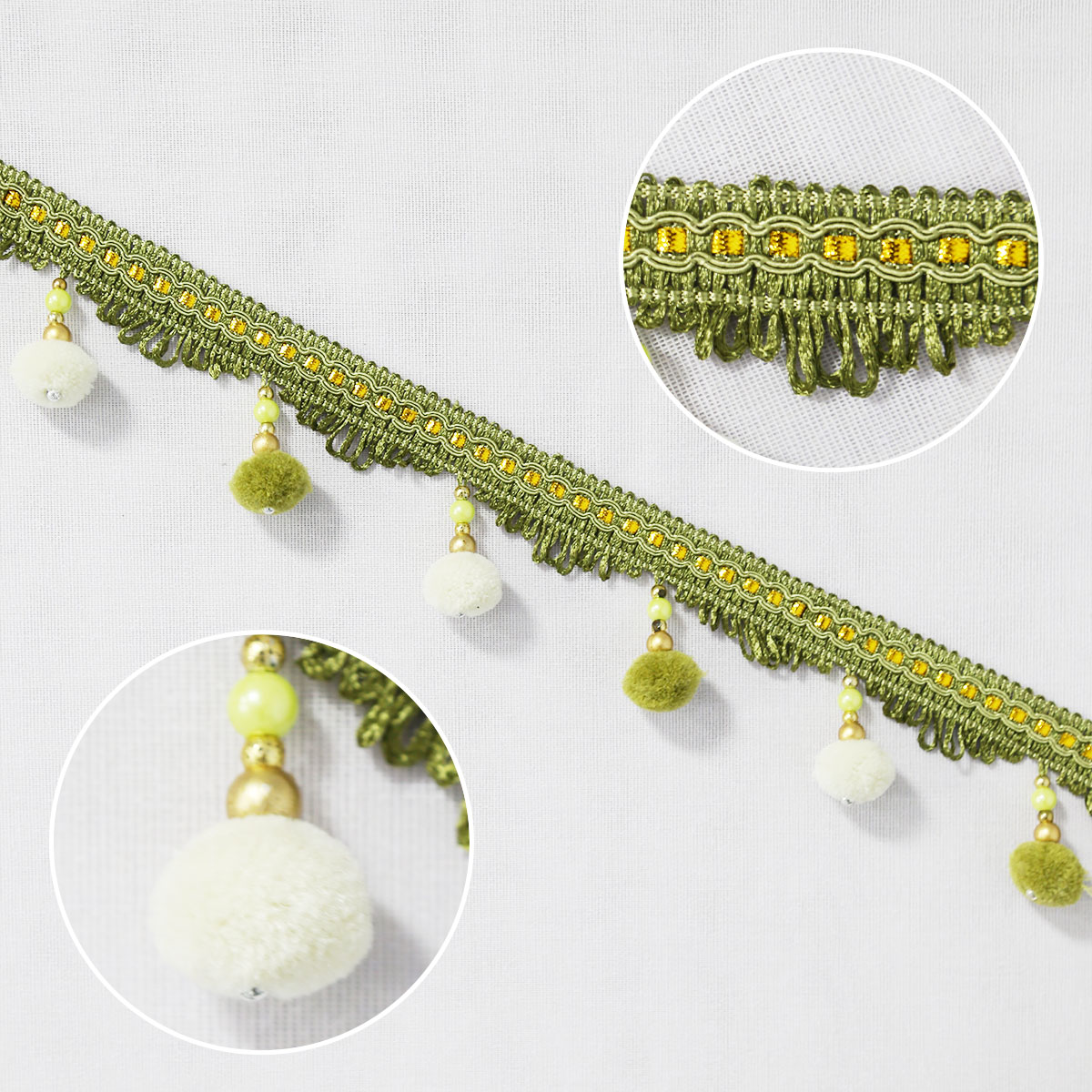 2M Pom Pom & Beaded Curtain Tr - Home Textiles Luxury Curtains review and price