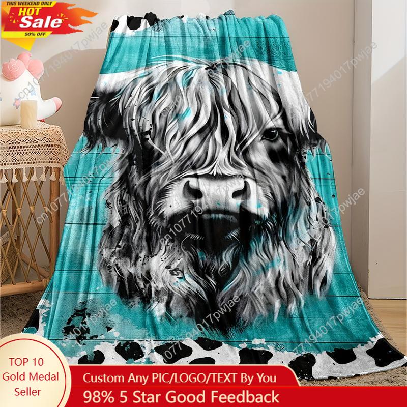 Cozy Soft Highland Cow Flannel - Throw Blanket Chunky Knit review and price