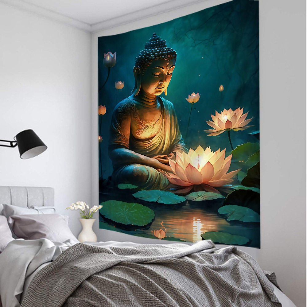 Indian Buddha statue tapestry  - Linum Home Textiles review and price