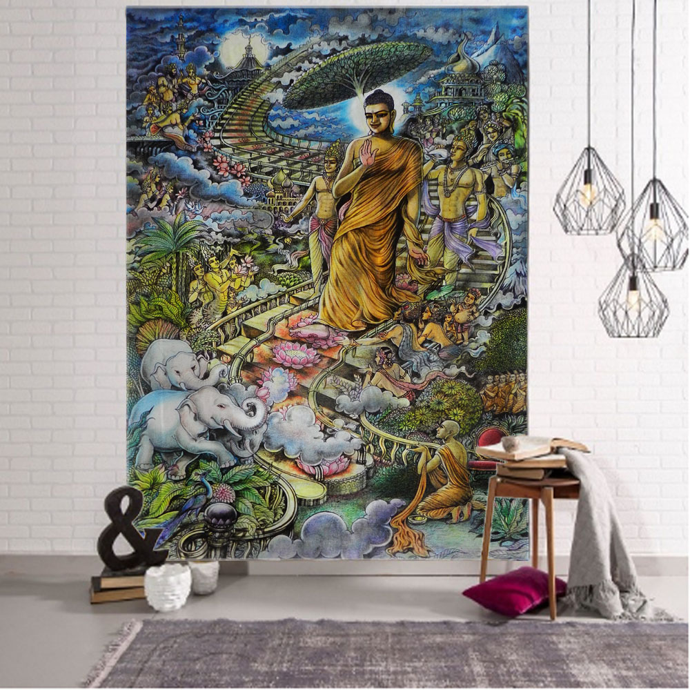 Indian Buddha statue tapestry  - Linum Home Textiles review and price