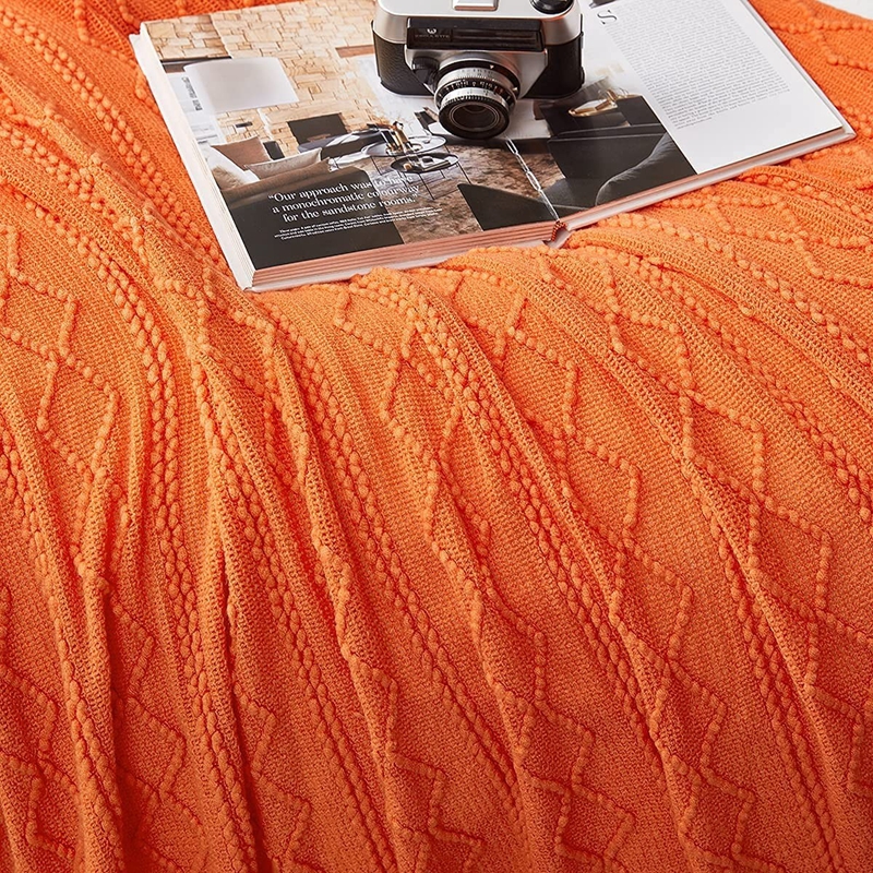 Orange Knitted Throw Blankets  - Throw Blanket Chunky Knit review and price