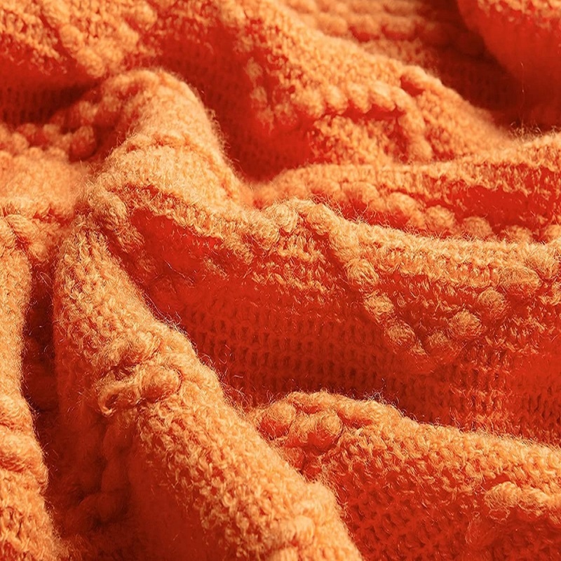 Orange Knitted Throw Blankets  - Throw Blanket Chunky Knit review and price