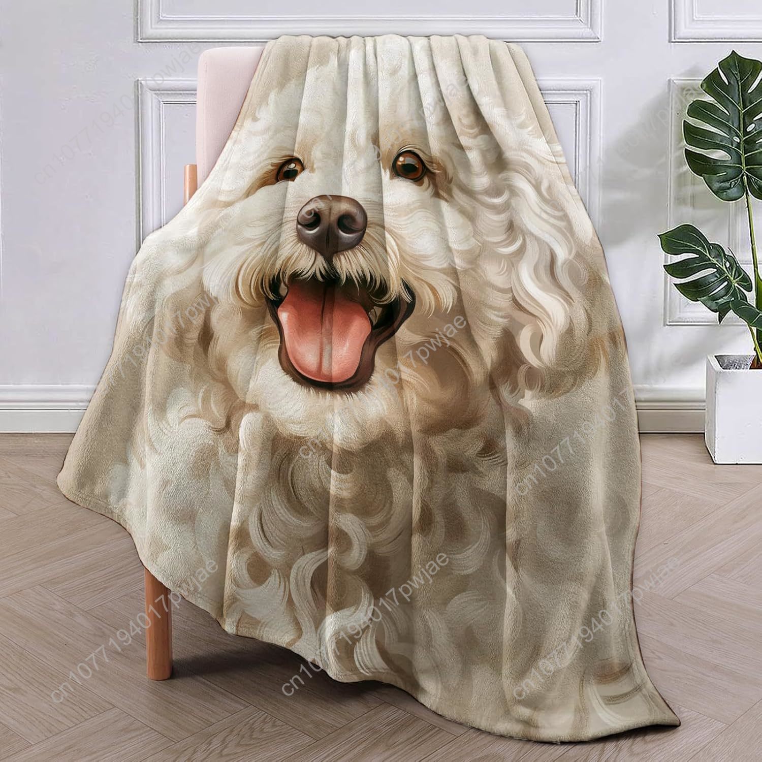 Joyful Poodle Portrait Blanket - Home Textiles & Decorations review and price