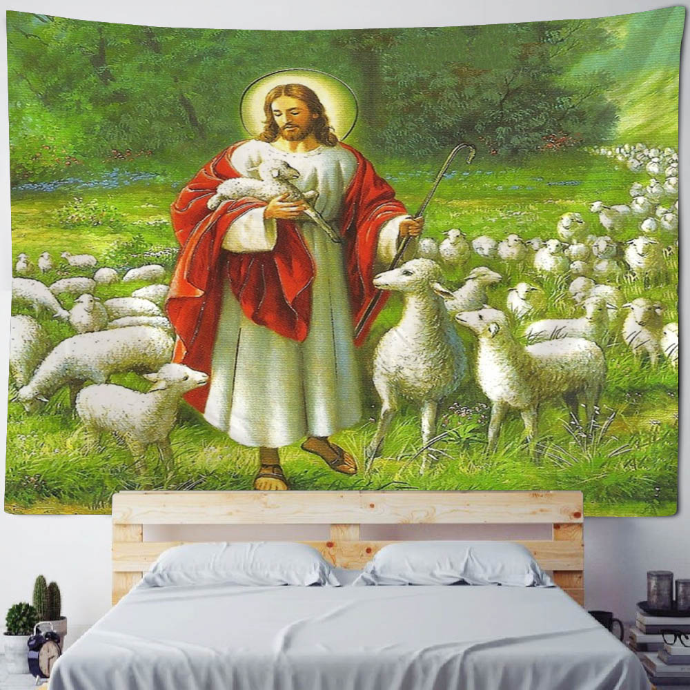 Jesus illustration art tapestr - Linum Home Textiles review and price