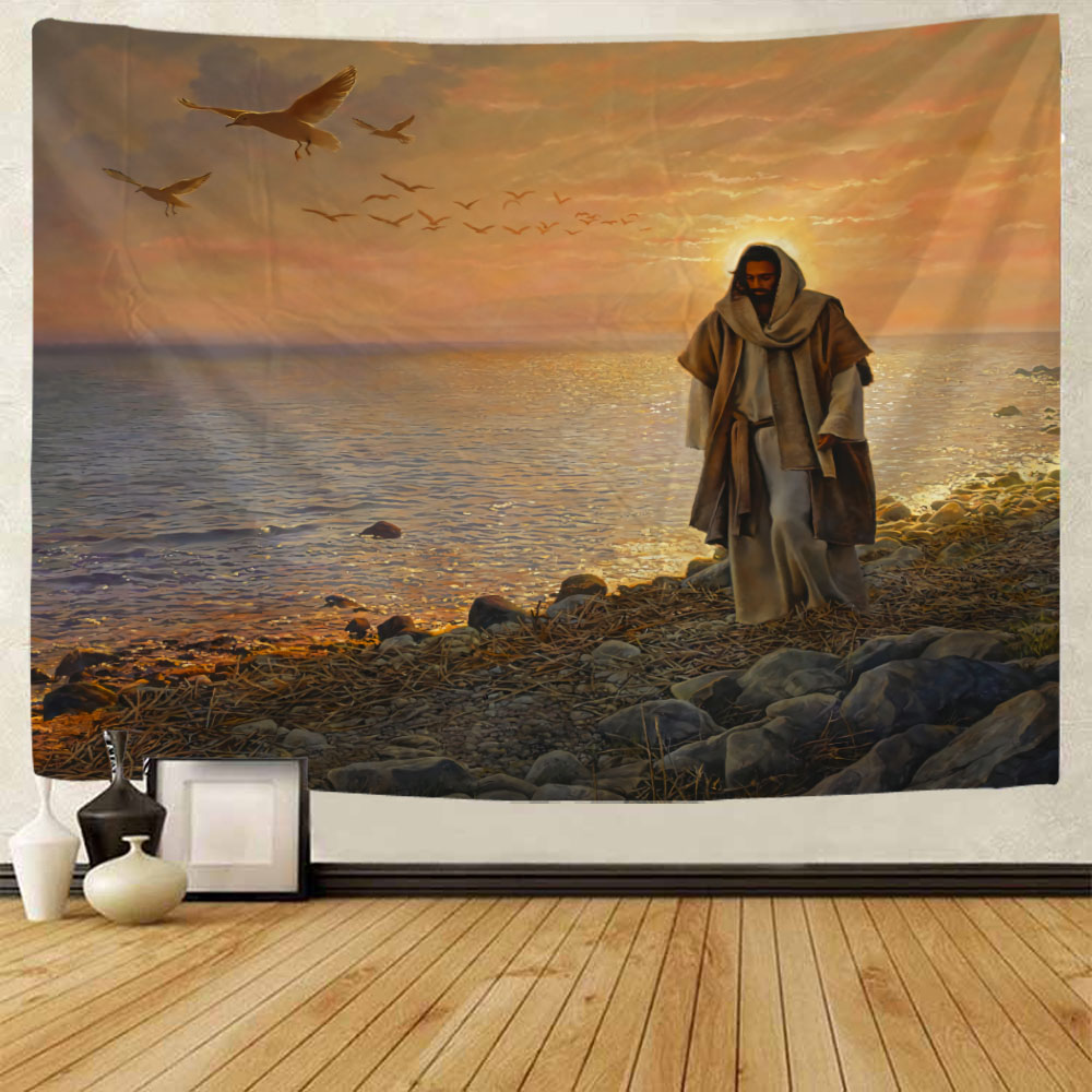 Jesus illustration art tapestr - Linum Home Textiles review and price