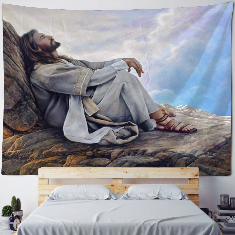 Jesus illustration art tapestr - Linum Home Textiles review and price