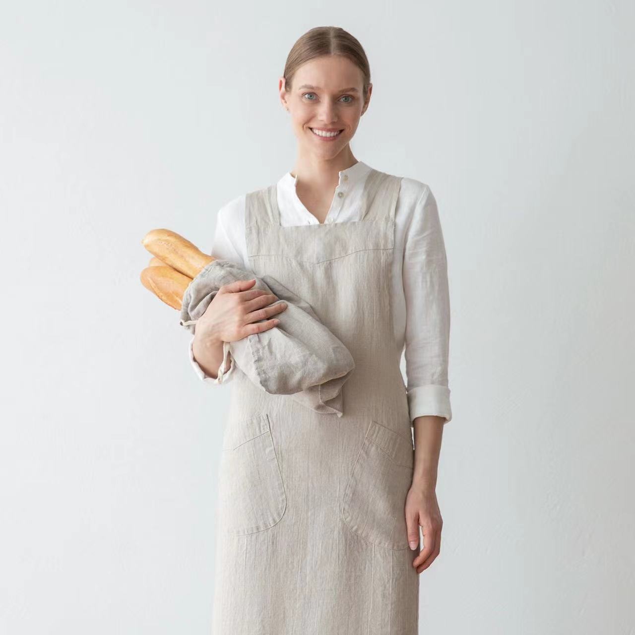 Long Cotton and Linen Apron La - Linum Home Textiles review and price